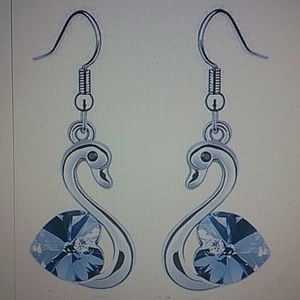 New Purple Crystal Hook Earrings