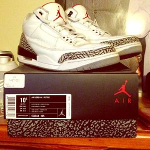 White cement Jordan 3s