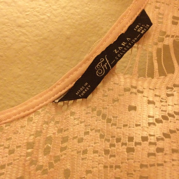 ✨Sold✨ZARA Silk Lace Top in Blush Pink - Picture 4 of 4