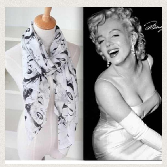 White And Black Chiffon Scarf