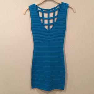 Teal blue bandage dress xs