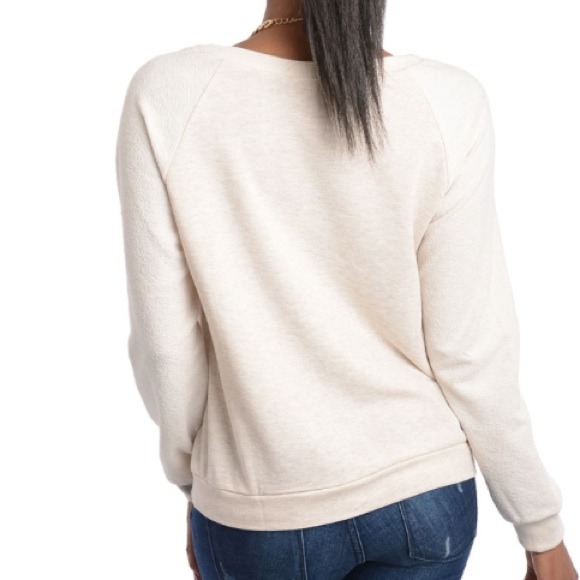 Oatmeal Cream Aztec Logo Sweatshirt Top - Picture 2 of 4