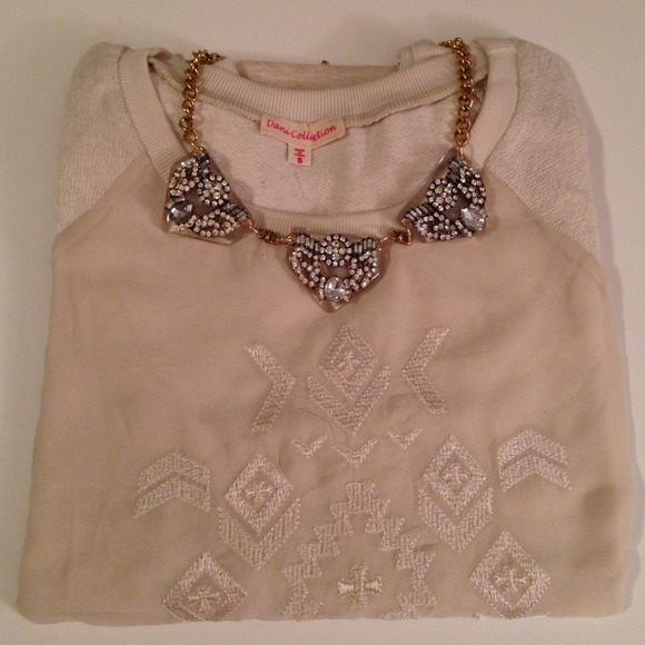 Oatmeal Cream Aztec Logo Sweatshirt Top - Picture 4 of 4