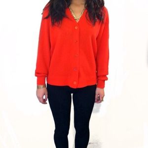 Red vintage Lacoste cardigan sweater