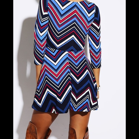 Sale reg 32.00 NAVY DETAILED PATTERN DRESS last 1! - Picture 3 of 4