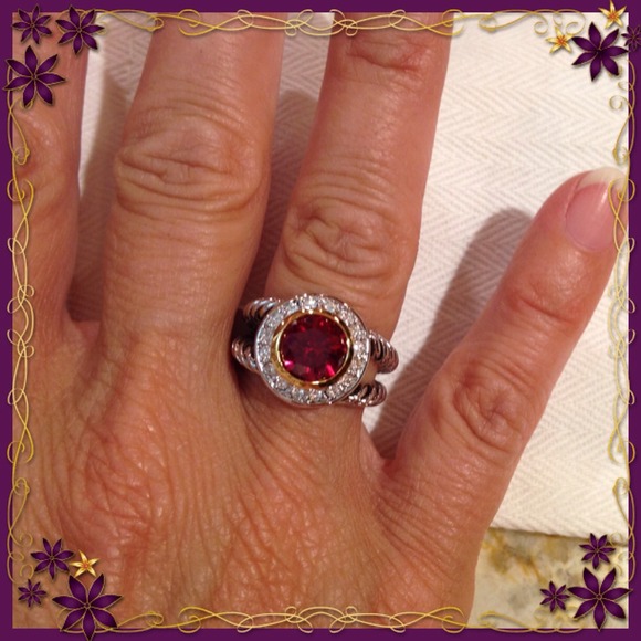SOLDBrand New Designer Look Cable RING Red Crystal