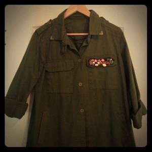 ❌SOLD❌ Bejeweled Military Jacket Green