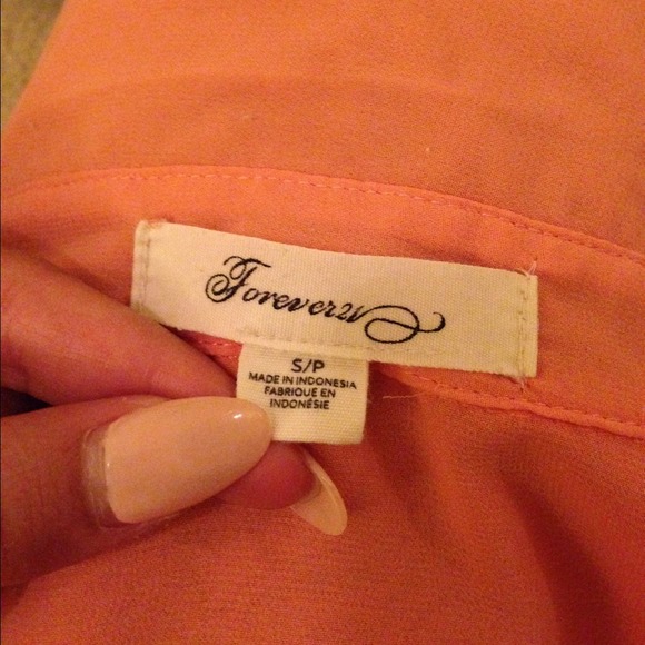 F21 Coral sleeveless sheer top - Picture 4 of 4