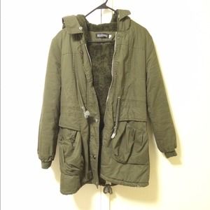 Navy green korean jacket