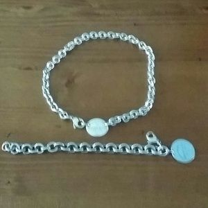 Authentic SS Tiffany Choker and Bracelet Set