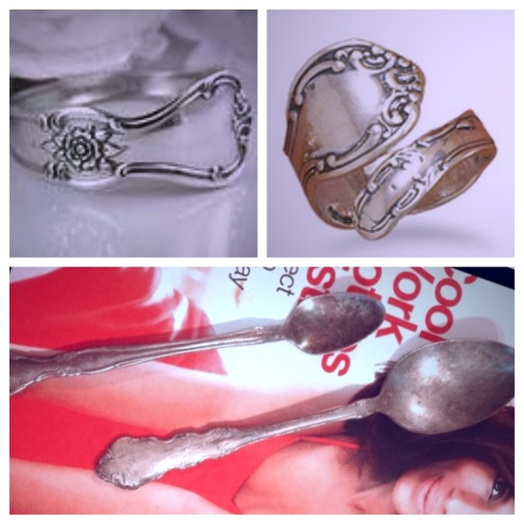 Vintage spoons for jewelry making.