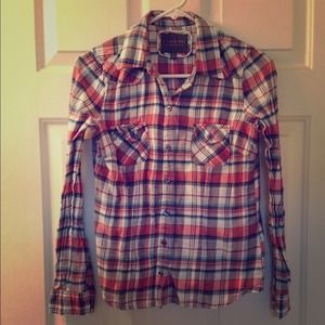 F21 Plaid long sleeve top