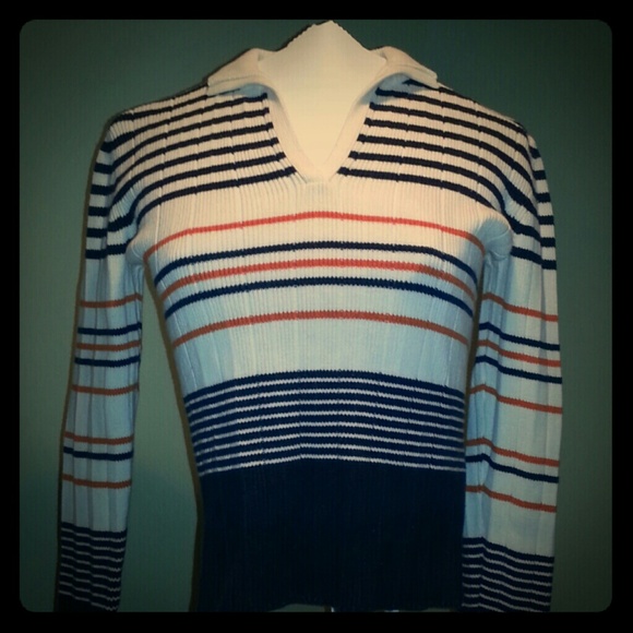 Tommy Hilfiger Striped V-neck Sweater