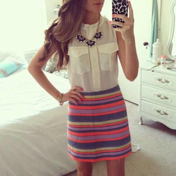 J. Crew Skirts - BUNDLED! π j. crew β’ shiny striped mini skirt J. Crew Skirts - BUNDLED! π j. crew β’ shiny striped mini skirt