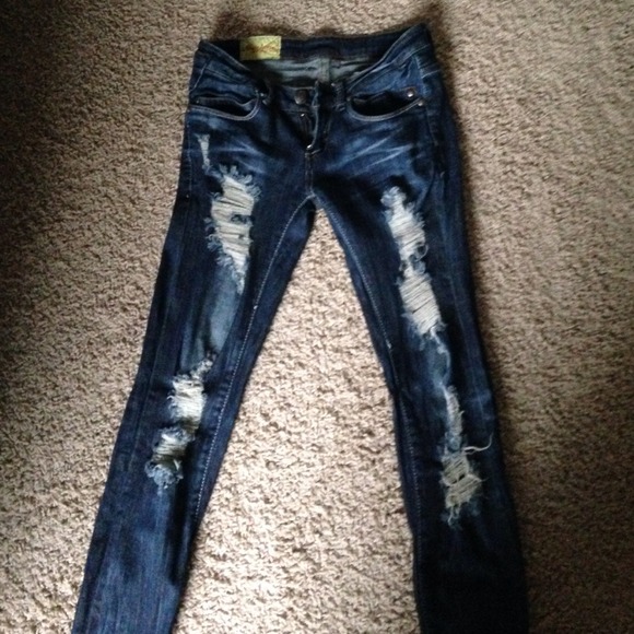 Ripped skinny jeans!