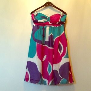 Shoshanna strapless cocktail print dress, size 10