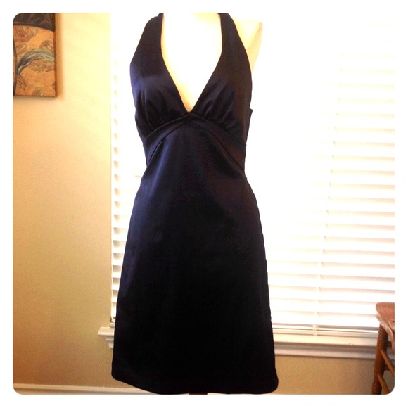 Navy Blue Low Back Dress! So classy