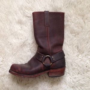 Frye Harness Boots in Brown, size 10.5