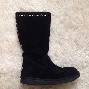 Black Ugg Boots with silver detail, size 9