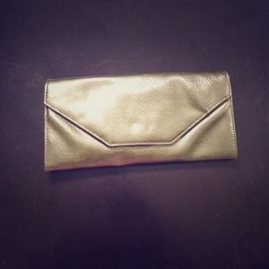 Iridescent green clutch/wallet