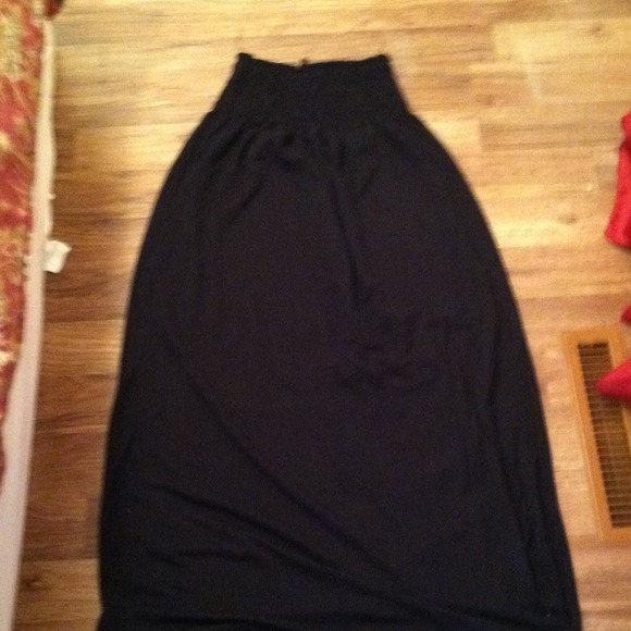 Black strapless maxi dress