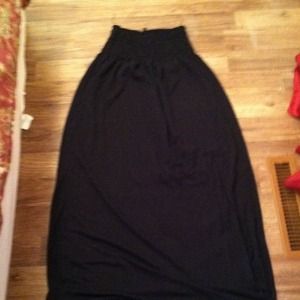 Black strapless maxi dress