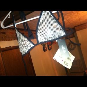 Guess black and silver bikini top & bottom