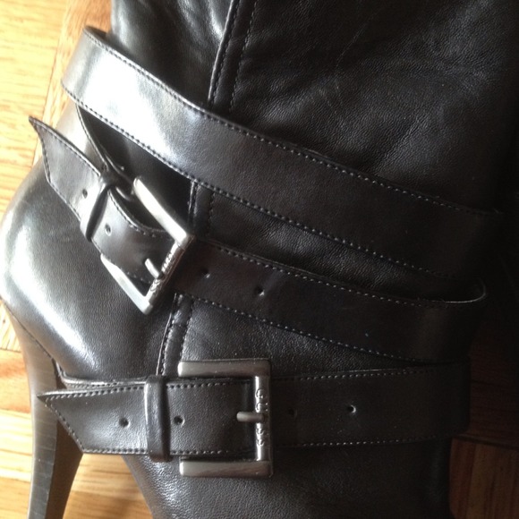Guess Foldover Fur Stiletto Ankle Boots - Picture 3 of 4