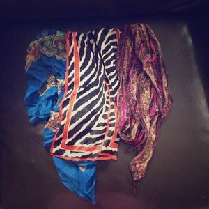 3 vintage silk scarves