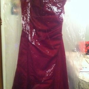 Red bridal a maid dress