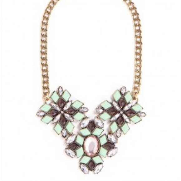 NWOT Mint Tapestry Bib Necklace