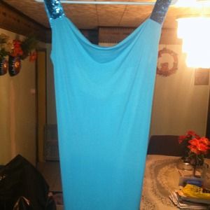 Blue top. With flashy blue sides