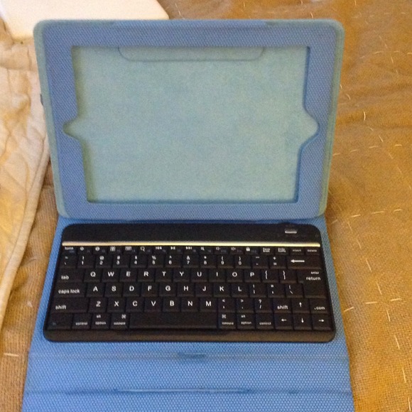 Blue iPad case with keyboard