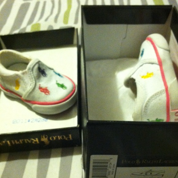 White multi polo shoes