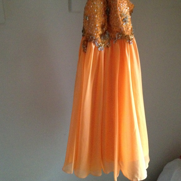 Orange and gold formal dress