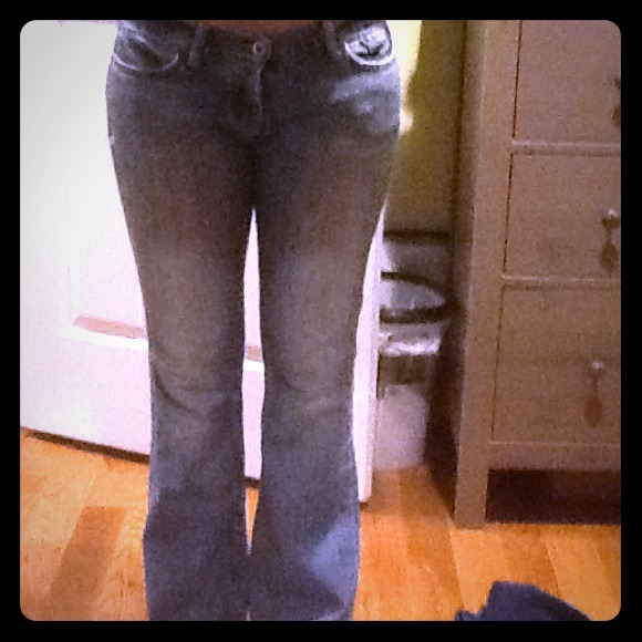 Lucky Brand distressed flare jeans