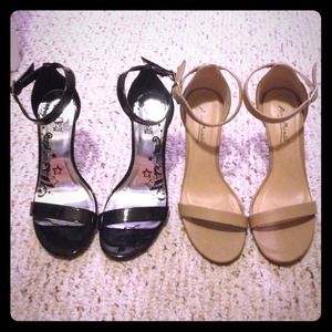 Black & Nude Heeled Sandals (strappy heels)