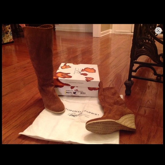Donald J Pliner Boots - Worn ONCE Donald J  Pliner Golden Suede Boots