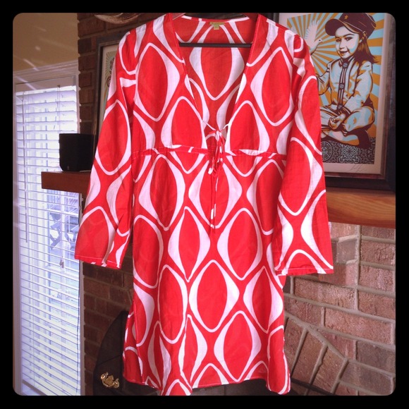 NWOT Funky geo print coverup