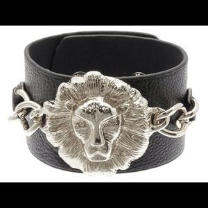 Faux Leather Chain Lion Head Bracelet