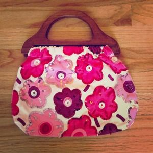 Flower and Sequins Handbag