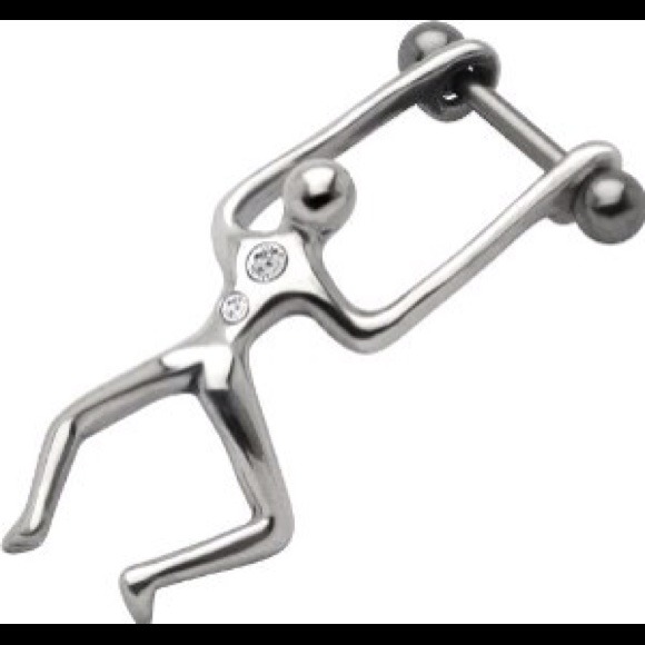 Man Climbing Cartilage Earring Stainless Steel