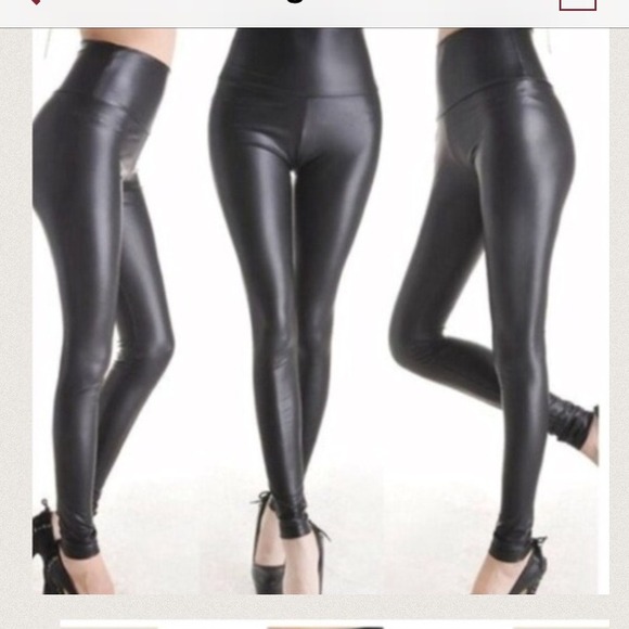 REDUCED!!!High waste faux leather leggings.