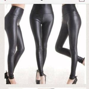 REDUCED!!!High waste faux leather leggings.