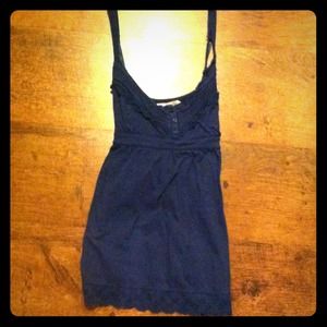 Dark blue aéropostale tank, with a lacy trim