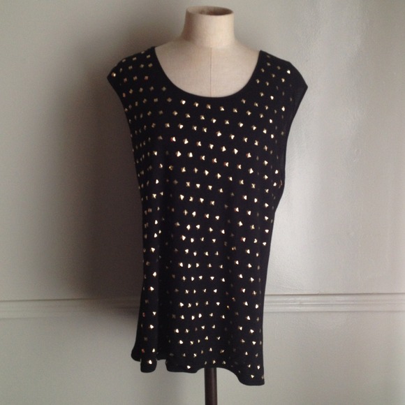 Gorgeous gold studded black top