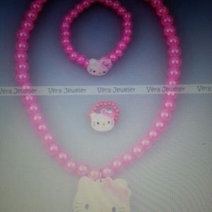 Hello kitty necklaces bracelet ring