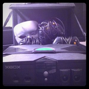 Original XBOX system, connections & 3 controllers