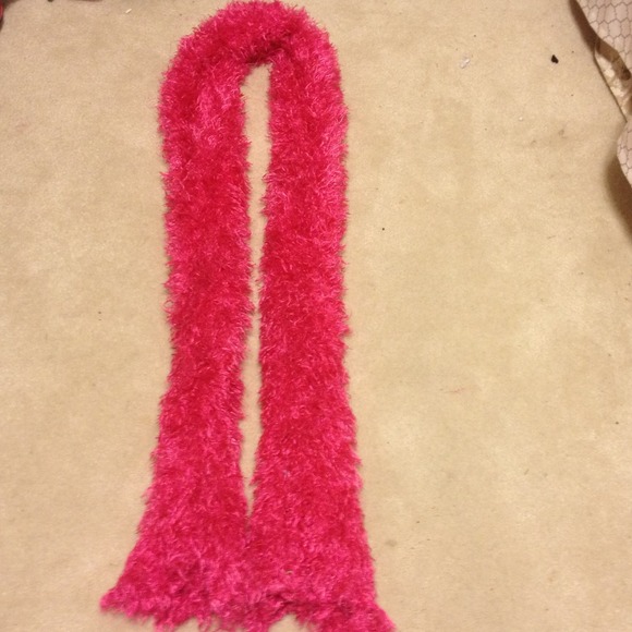 Cute Hot Pink Fuzzy Scarf