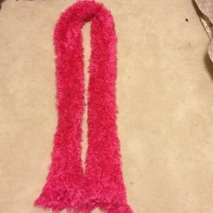 Cute Hot Pink Fuzzy Scarf